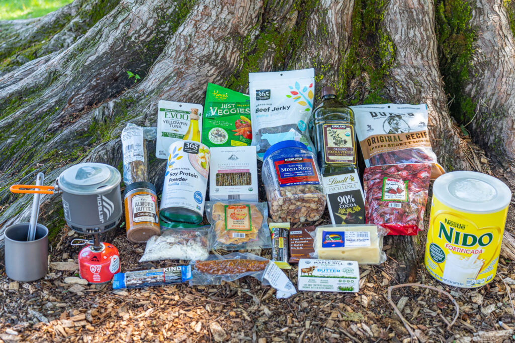 different hiking foods