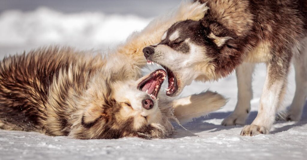 dog biting